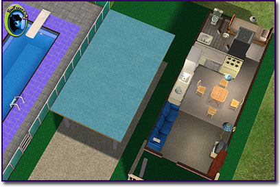 Top view of house showing floorplan.