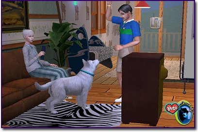 Arctic Wolf looking a a sim indoors.