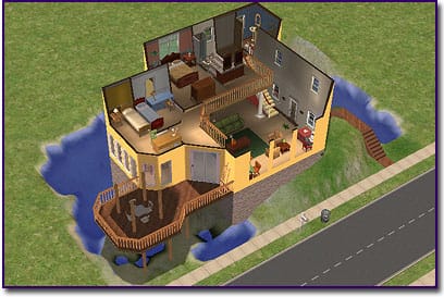 Waterfront second floor with a bathroom, two single bedrooms and a double bedroom with master bathroom.