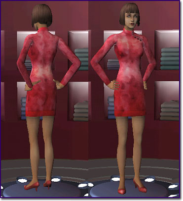 Female Adult Everyday red long-sleeve dress.