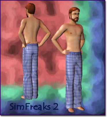 An adult male body with blue plaid pants.