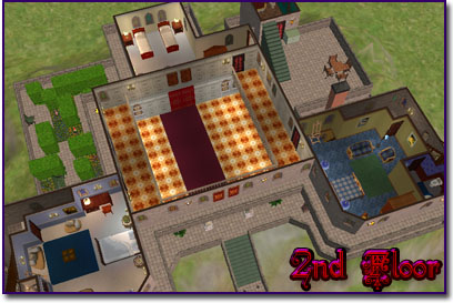 Cutaway of a castle second floor layout.